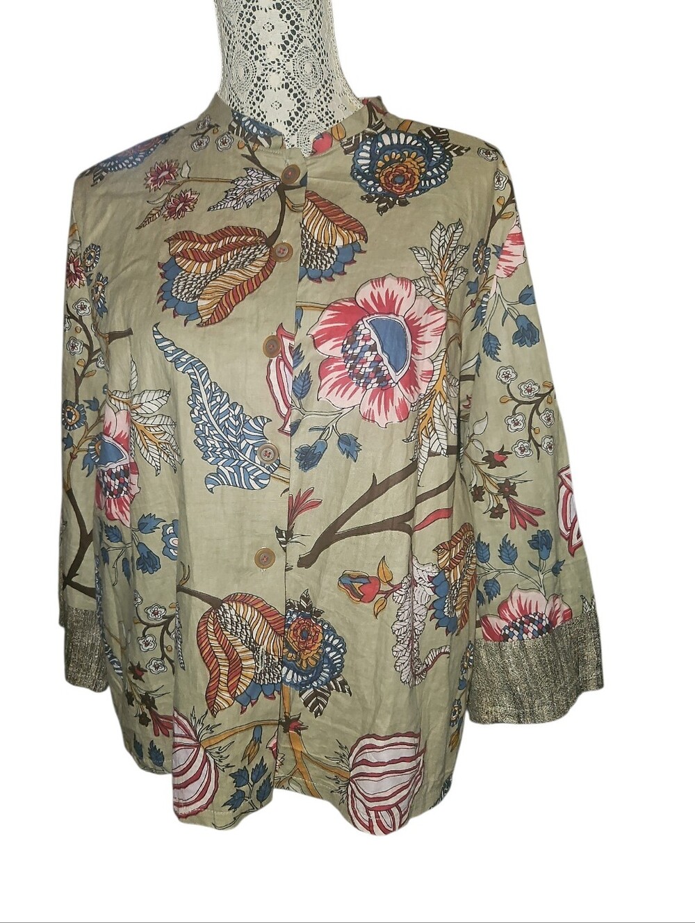Floral Print Women's Button-Front Top